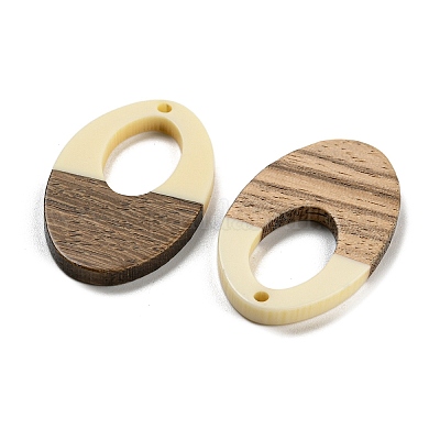 Opaque Resin & Walnut Wood Pendants&nbsp;RESI-XCP0002-12-1