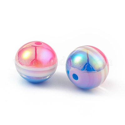 UV Plating Rainbow Iridescent Resin Beads&nbsp;RESI-I048-01B-1