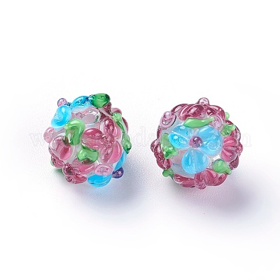 Handmade Bumpy Lampwork Beads&nbsp;LAMP-E021-06E-1