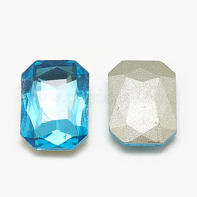 Pointed Back Glass Rhinestone Cabochons&nbsp;RGLA-T079-8x10mm-12-1