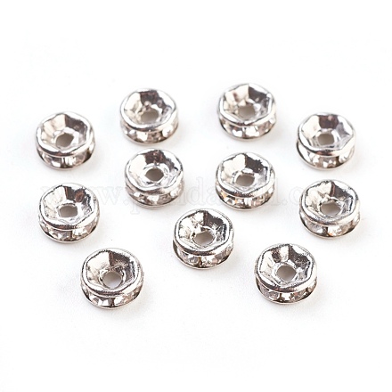 Brass Rhinestone Spacer Beads X-RB-A014-Z6mm-01P-1