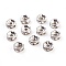 Brass Rhinestone Spacer Beads, Cadmium Free & Lead Free, Grade A, Straight Flange, Platinum Metal Color, Rondelle, Crystal, 6x3mm, Hole: 1mm
