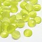 Cat Eye Cabochons, Half Round, Green Yellow, 10x2~3mm