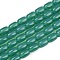 Glass Beads Strands, Transparent Glass, Barrel, Green, 9x6mm, Hole: 1mm, about 43pcs/strand, 15.28''(38.8cm)