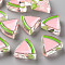Transparent Enamel Acrylic Beads, Watermelon, Misty Rose, 23.5x25.5x9mm, Hole: 3.5mm