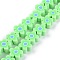 Handmade Flower Polymer Clay Beads Strands, Medium Spring Green, 9.6x4mm, Hole: 1.4mm, about 38pcs/Strand, 12.99''(33cm)
