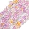 Transparent Crackle Glass Beads Strands, Chips, Flamingo, 3~7x8.5~12.5mm, Hole: 1.4mm, about 32.48''(82.5cm)
