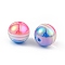 UV Plating Rainbow Iridescent Resin Beads, Round, Colorful, 16x15mm, Hole: 3mm