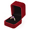 Velvet Ring Boxes, Rectangle, Dark Red, 6x5.1x4.5cm