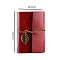PU Leather Cover Binder Notebooks, Travel Journal, with String, Leaf Pendants & Kraft Paper, Rectangle, Brown, 145x110mm