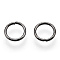 Iron Open Jump Ring, Round, Gunmetal, 21 Gauge, 6x0.7mm, Inner Diameter: 4.5mm, about 20000pcs/1000g