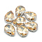 Sew on Rhinestone, Multi-strand Links, Glass Rhinestone, with 201 Stainless Steel Prong Settings, Garments Accessories, Faceted, teardrop, Pale Goldenrod, 25x18x8mm, Hole: 1.2mm