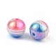 UV Plating Rainbow Iridescent Resin Beads&nbsp;RESI-I048-01B-1