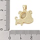 Brass Micro Pave Clear Cubic Zirconia Pendants&nbsp;KK-I712-41G-3