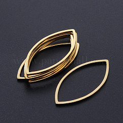 201 Stainless Steel Linking Rings, Laser Cut, Horse Eye, Golden, 27x13x1mm, Inner Diameter: 24x11mm