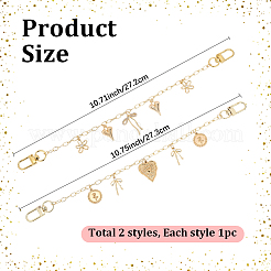 2Pcs 2 Styles Brass Bag Decorative Chains&nbsp;HJEW-SC0003-24B