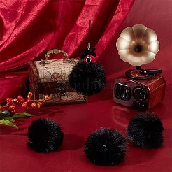 12Pcs Handmade Faux Rabbit Fur Pom Pom Ball Covered Pendants&nbsp;WOVE-SC0001-06F