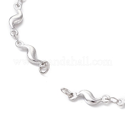 304 Stainless Steel Wave Link Chain Bracelet Making&nbsp;AJEW-JB01303-02