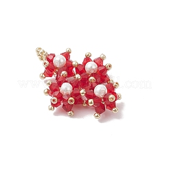 Imitate Austrian Crystal Glass & Glass Seed Beads Pendants&nbsp;PALLOY-MZ01060-03