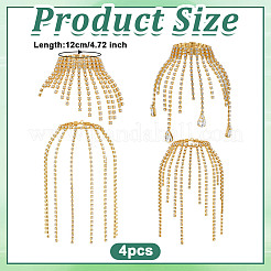 4Pcs Brass Rhinestone Wine Glass Charms&nbsp;HJEW-OC00254