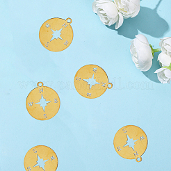 16Pcs Ion Plating(IP) 201 Stainless Steel Pendants&nbsp;STAS-BBC0008-42G