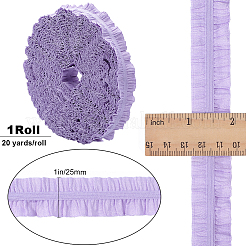 20 Yards Ruffled Polyester Elastic Lace Trim&nbsp;EW-WH0018-01B