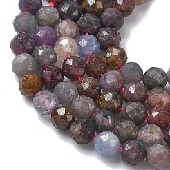 Natural Red Corundum/Ruby and Sapphire Beads Strands&nbsp;X-G-L651-C01-4mm