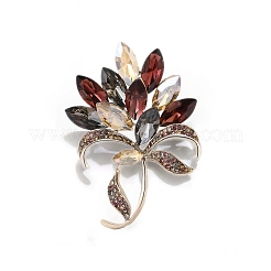 Flower Alloy Rhinestone Brooches for Backpack Clothes&nbsp;PW-WG60DF6-02