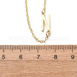 Brass Initial Link Chain Necklaces for Women&nbsp;FS-WG848C9-14