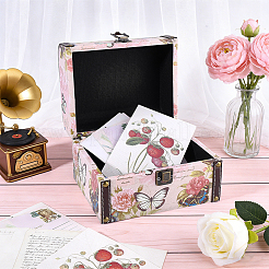 1Pc Butterfly Printed PU Leather Treasure Chest Boxes for Trinkets&nbsp;CON-WR0001-21