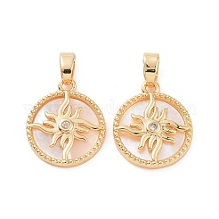 Brass Micro Pave Clear Cubic Zirconia Pendants&nbsp;KK-E068-VC128
