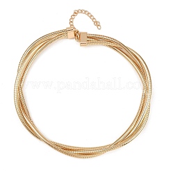 Alloy Wrap Round Snake Chain 3-Strand Choker Necklaces for Women Men&nbsp;NJEW-C090-02G