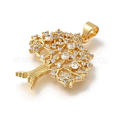 Rack Plating Brass with Cubic Zirconia Pendants&nbsp;KK-Z086-10G-02