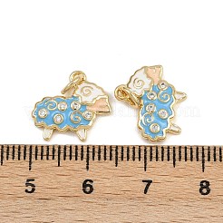 Brass Micro Pave Cubic Zirconia Pendants&nbsp;KK-L240-16G-01