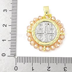 Brass Glass Pendants&nbsp;KK-Z101-07G