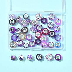 40Pcs 20 Styles DIY Rondelle European Beads Findings Kit&nbsp;DIY-FS0009-85