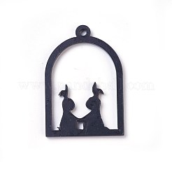 Acrylic Bunny Open Back Bezel Pendants&nbsp;KY-WH0019-08