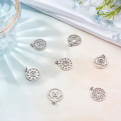 7Pcs 7 Style 304 Stainless Steel Pendants&nbsp;STAS-SC0002-24P