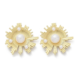 Brass ABS Imitation Pearl Stud Earrings&nbsp;EJEW-M082-06G