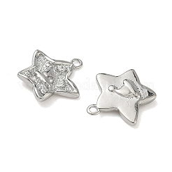 Christmas Brass Micro Pave Clear Cubic Zirconia Pendants&nbsp;KK-A280-03A-P