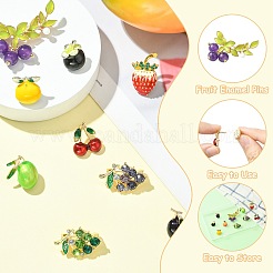 10Pcs 10 Styles Fruit Enamel Pins&nbsp;JEWB-CJ0001-78