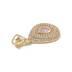Brass Micro Pave Clear Cubic Zirconia Pendants&nbsp;KK-G439-03G