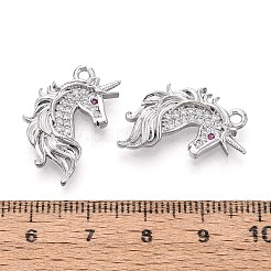 Brass Pave Clear Cubic Zirconia Pendants&nbsp;KK-T081-03P