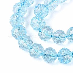 Crackle Transparent Glass Beads Strands&nbsp;GLAA-N063-8mm-02