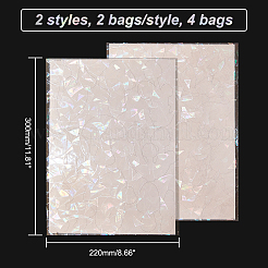 4 Bags 2 Styles PVC Glass Stickers&nbsp;STIC-GA0001-08