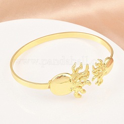 Marine Organism Brass Cuff Bangles for Women&nbsp;BJEW-D368-03I-G