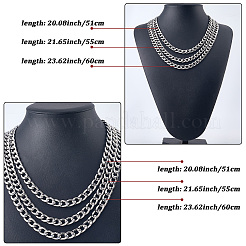 1Pc 304 Stainless Steel Cuban Link Chain Necklaces for Men Women&nbsp;NJEW-SP0001-23D