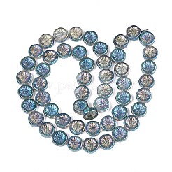 Half Electroplate Baking Paint Glass Beads Strands&nbsp;EGLA-K061-11A-AB09
