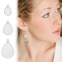 DIY Blank Teardrop Dome Pendant Making Kit&nbsp;DIY-UN0005-01