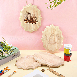 4Pcs Unfinished Rubber Wood Timber Board&nbsp;WOOD-FG0001-66A